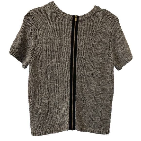 3 for $25-H&M Short Sleeve Top Sweater Women's Med Gray Zipper Back - Picture 7 of 7